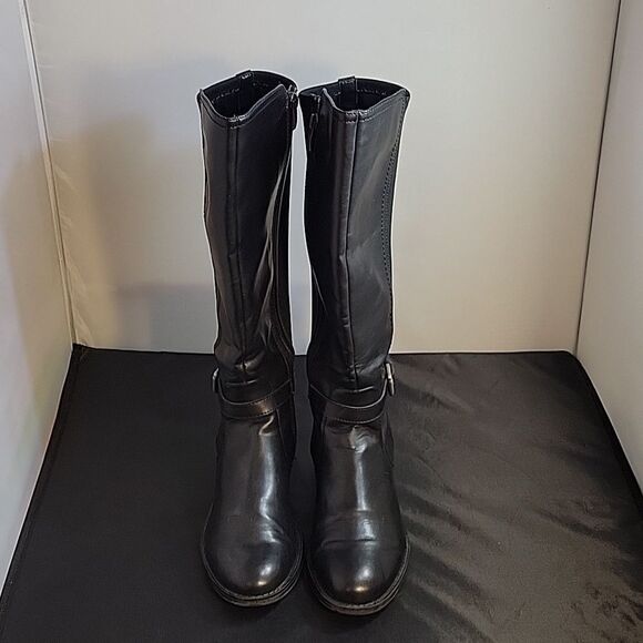 FRANCO SARTOL-COUNTRY WOMEN"S ROUND TOE LEATHER KNEE LENGTH BOOT - Picture 4 of 12